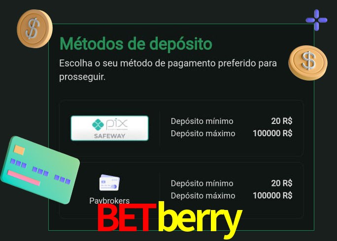O cassino betberry oferece uma grande variedade de métodos de pagamento